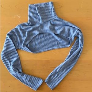 Baby blue cropped turtle neck